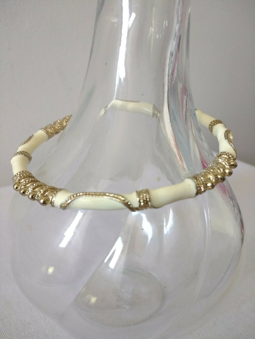 Gold and Cream Bangle Bracelet 3/$20